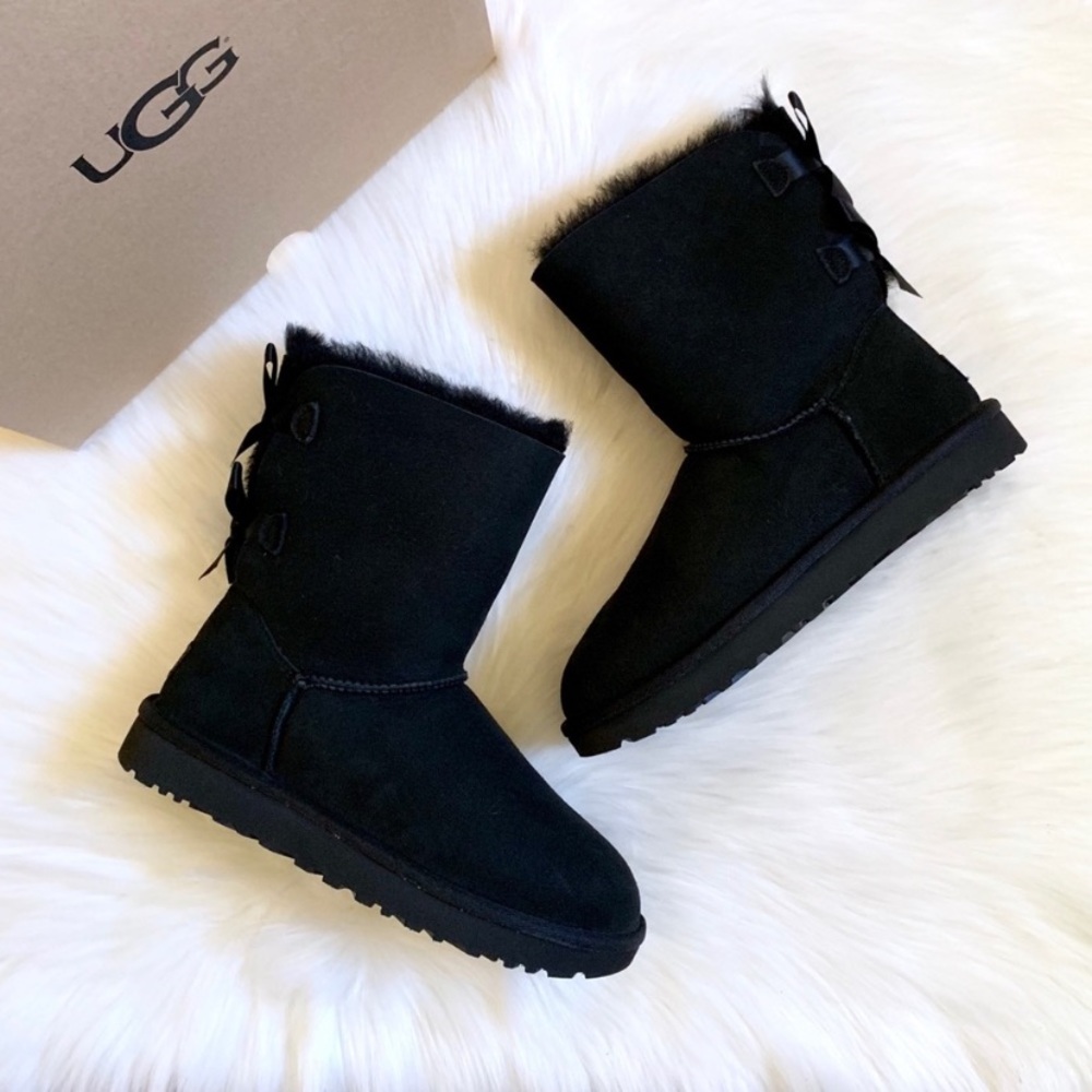 UGG Black Bailey Bow II Boots - Picture 2 of 8